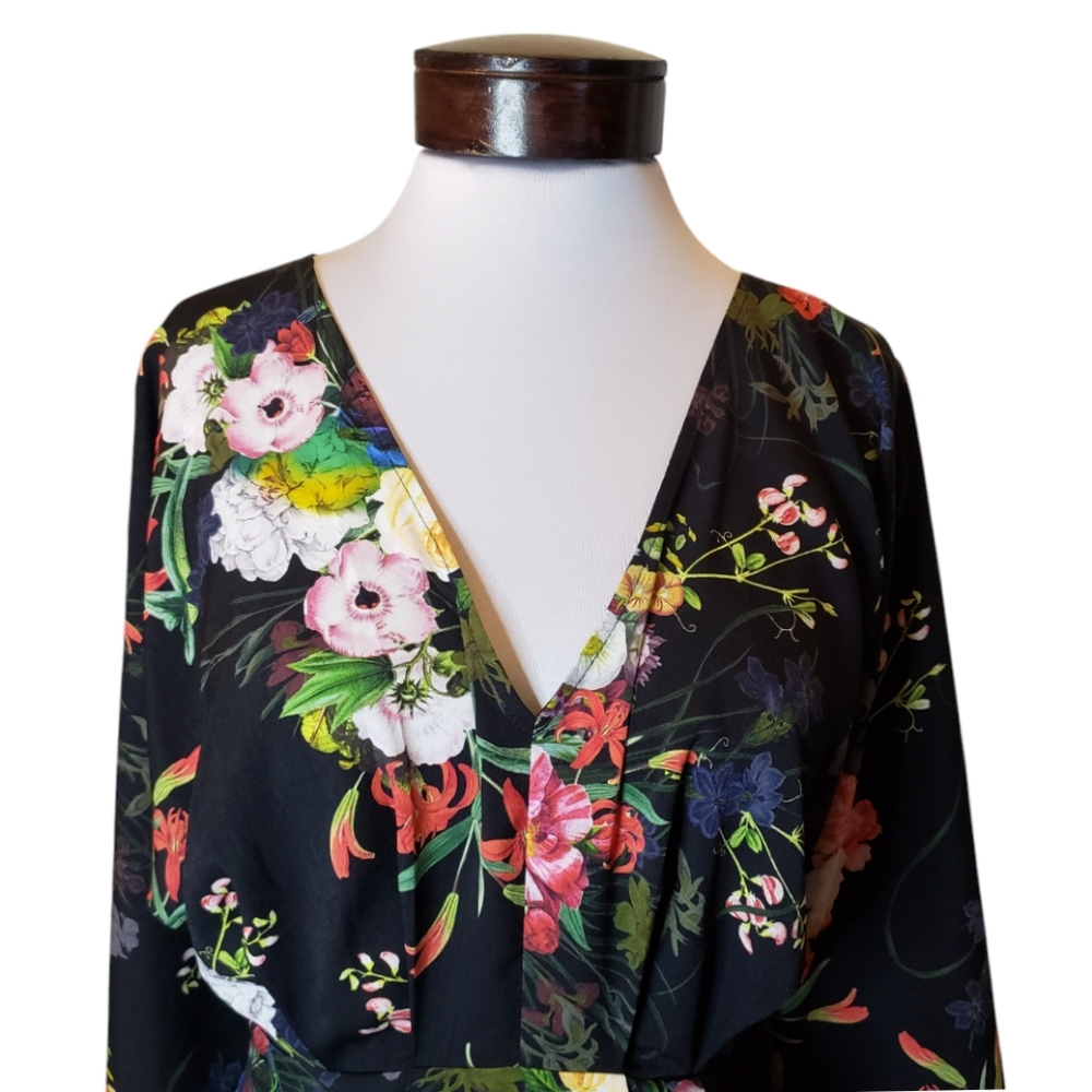 ASOS Floral Print Kimono Dress Sz: 12 - Picture 11 of 16